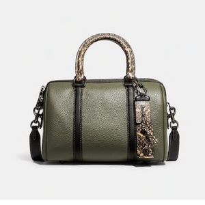 Ruby satchel- colorblock with snakeskin detail